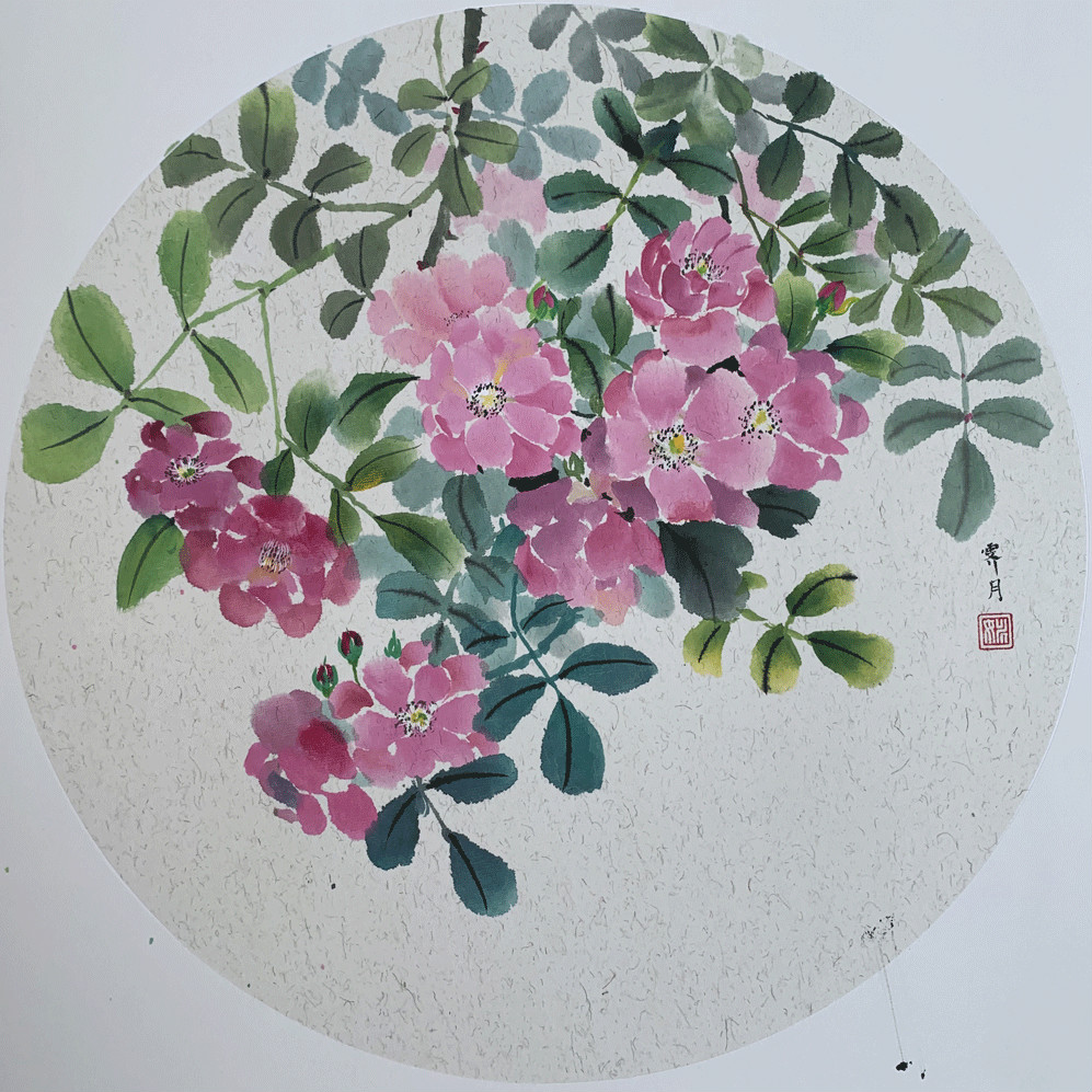绿藤红刺引蔷薇