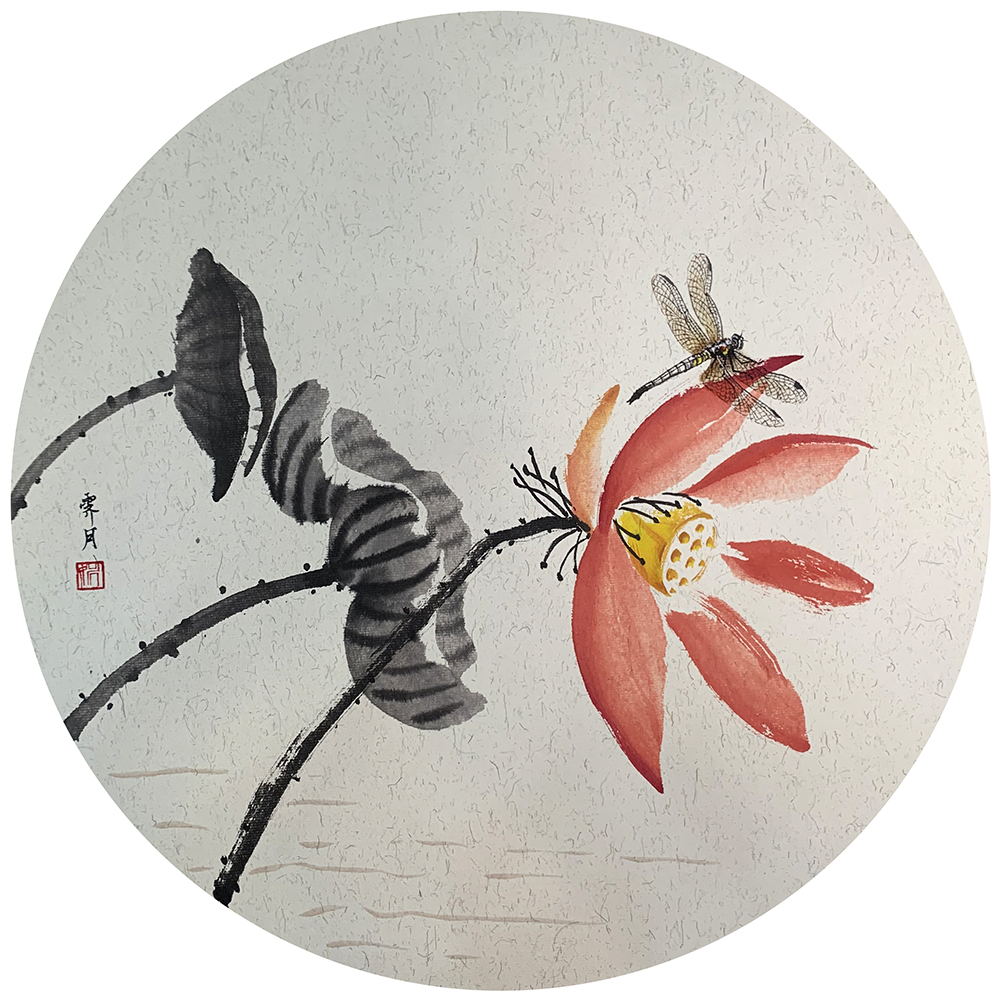 荷花蜻蜓图