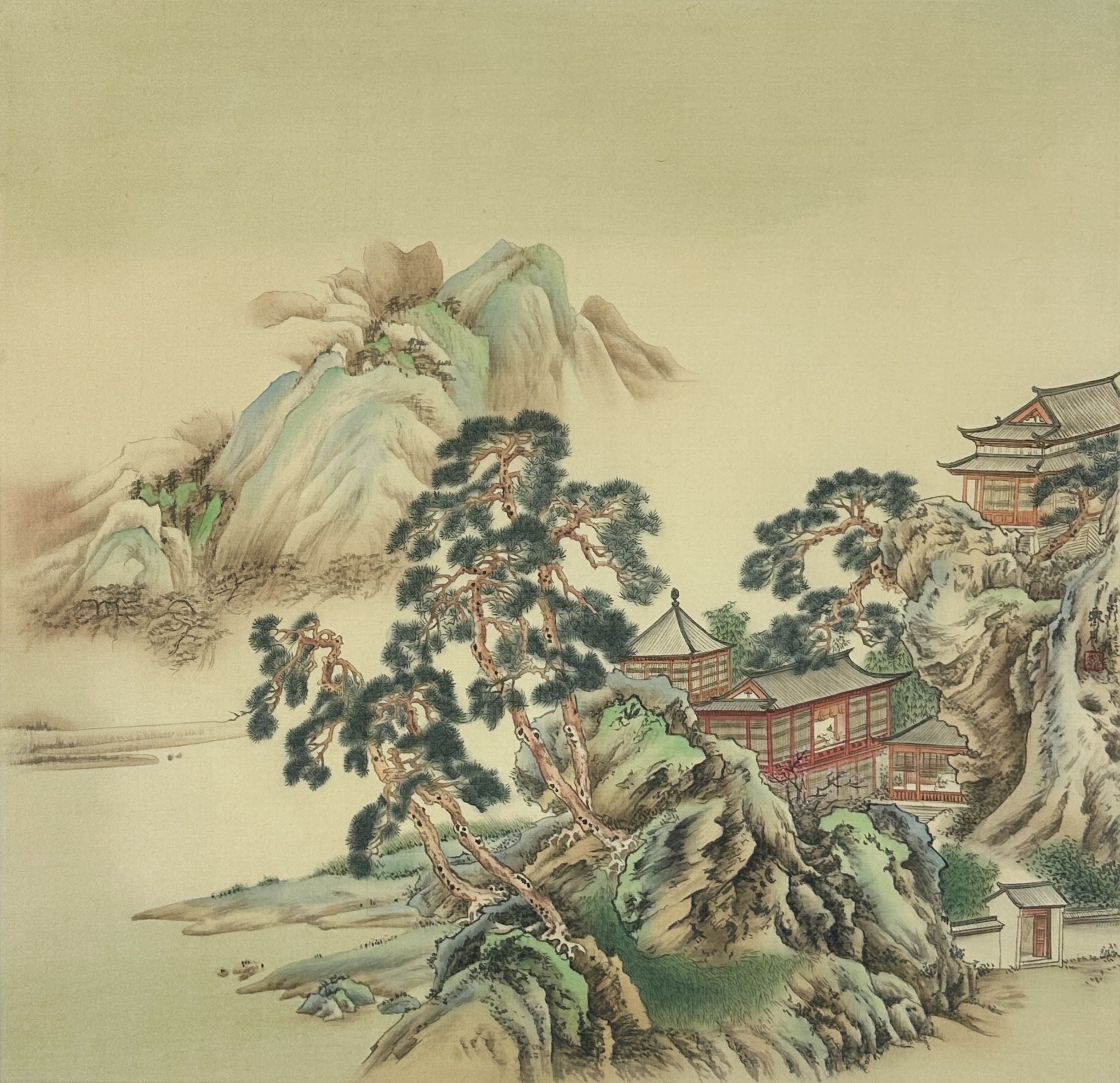 临山水画